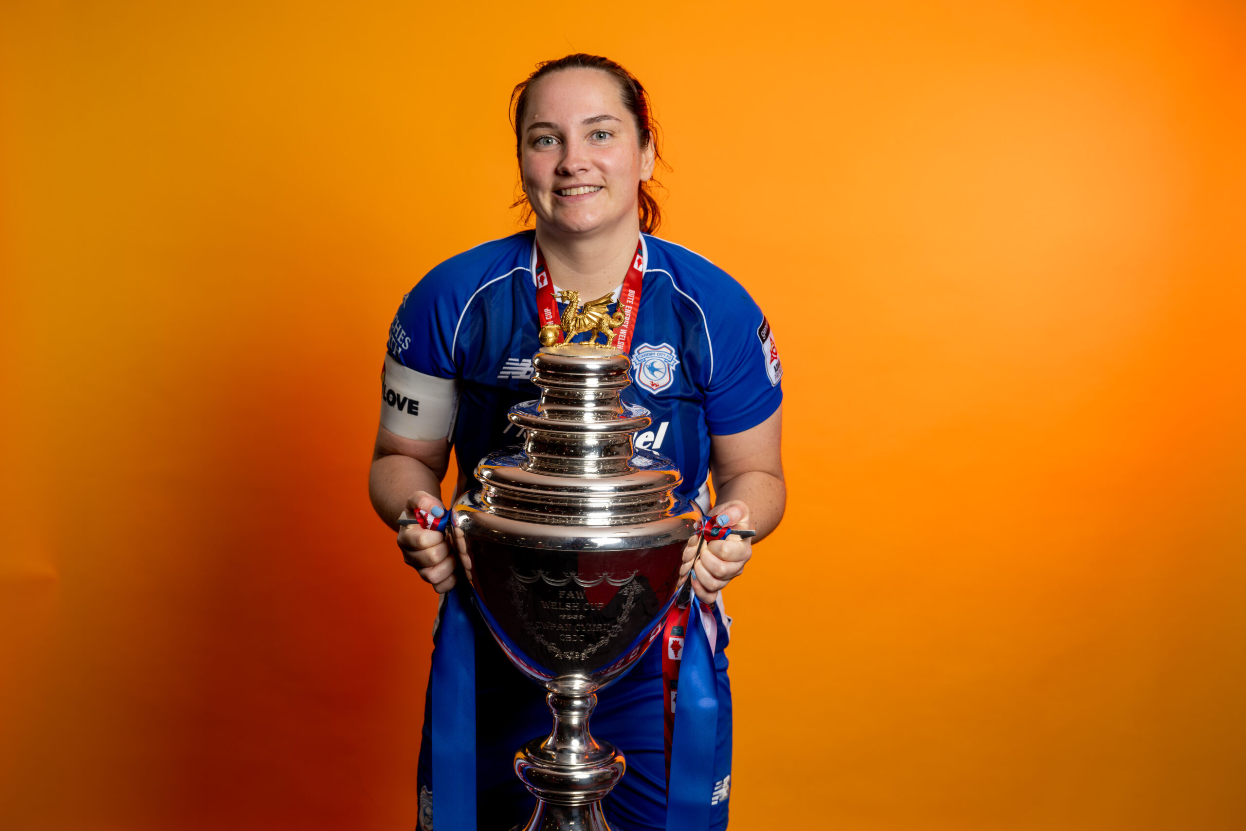 Cardiff City Womens' Siobhan Walsh during 2023/24 Bute Energy Welsh Cup Final fixture between Wrexham AFC Women & Cardiff City Women FC at Rodney Parade, Newport, Wales