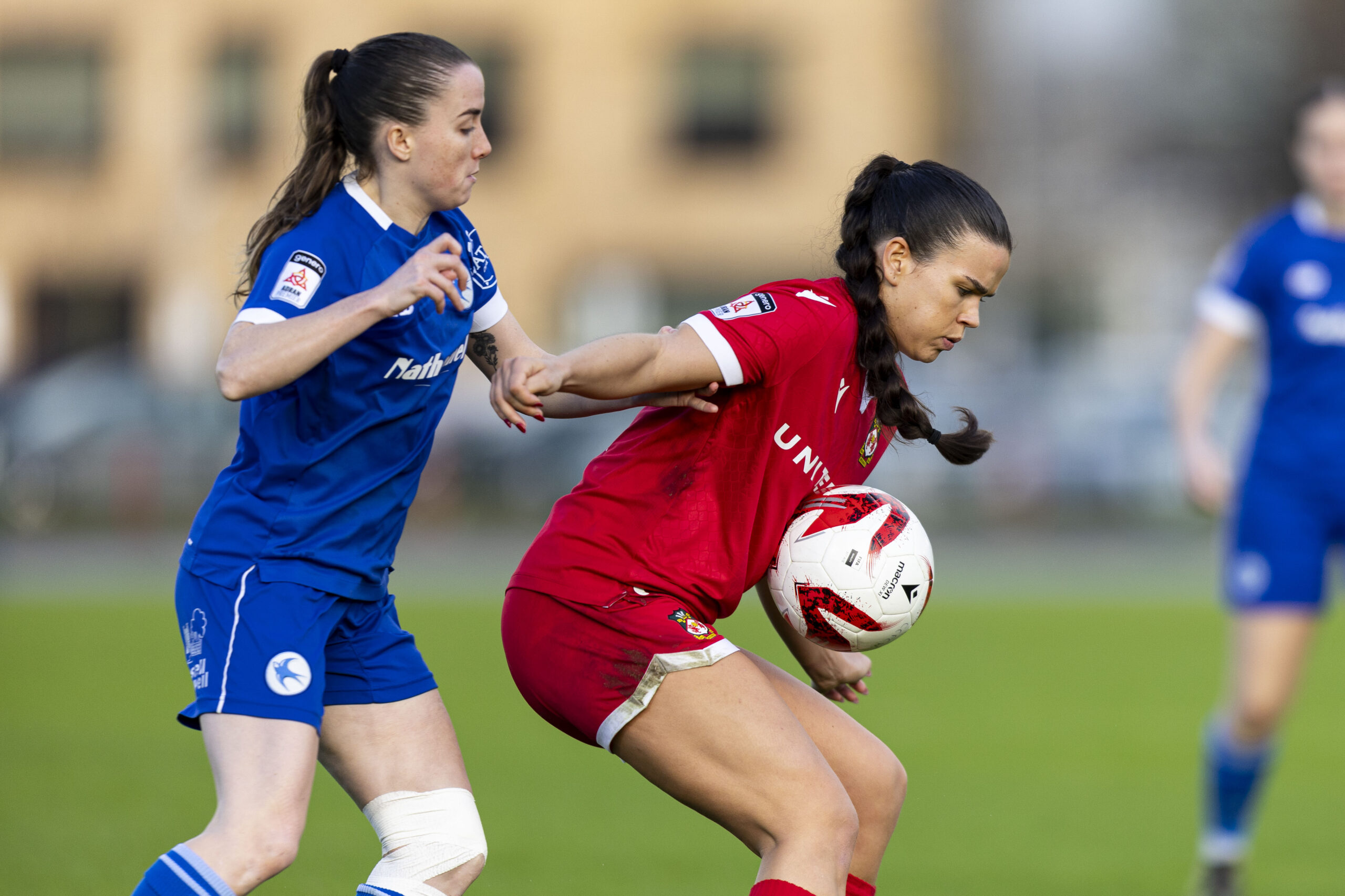Amber Lightfoot of Wrexham in action. Cardiff City v Wrexham in the Genero Adran Premier at Leckwith Stadium on the 1st December 2024